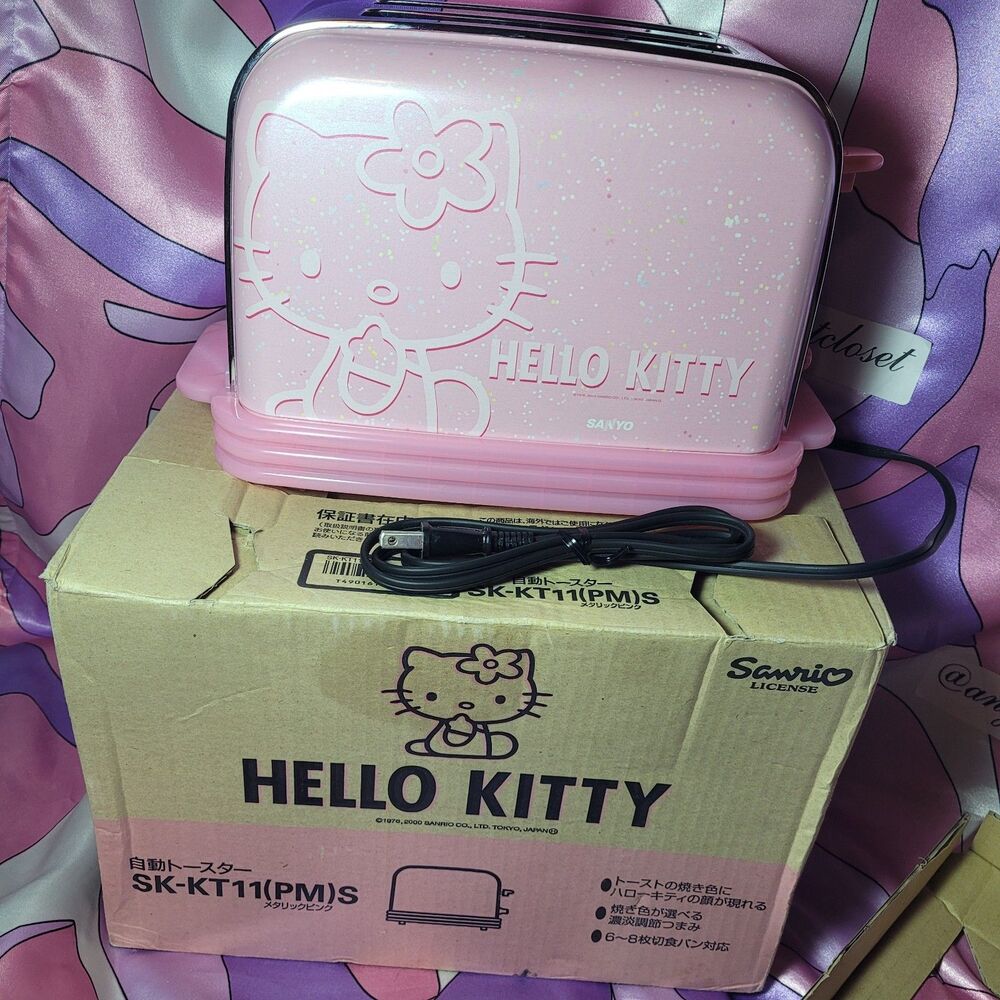 Rare Japan 2000's Retro Vintage Hello Kitty Toaster Sanrio Appliance Sanyo Y2K